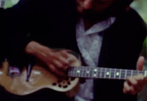Eddie Vedder playing ukulele